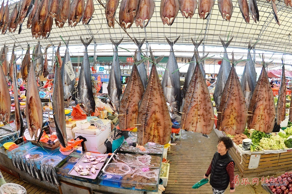 青島進(jìn)入秋鲅魚晾曬季 空中美味誘人味蕾(圖)